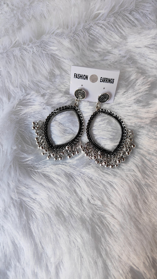 Silver Jhumka without Beads A12
