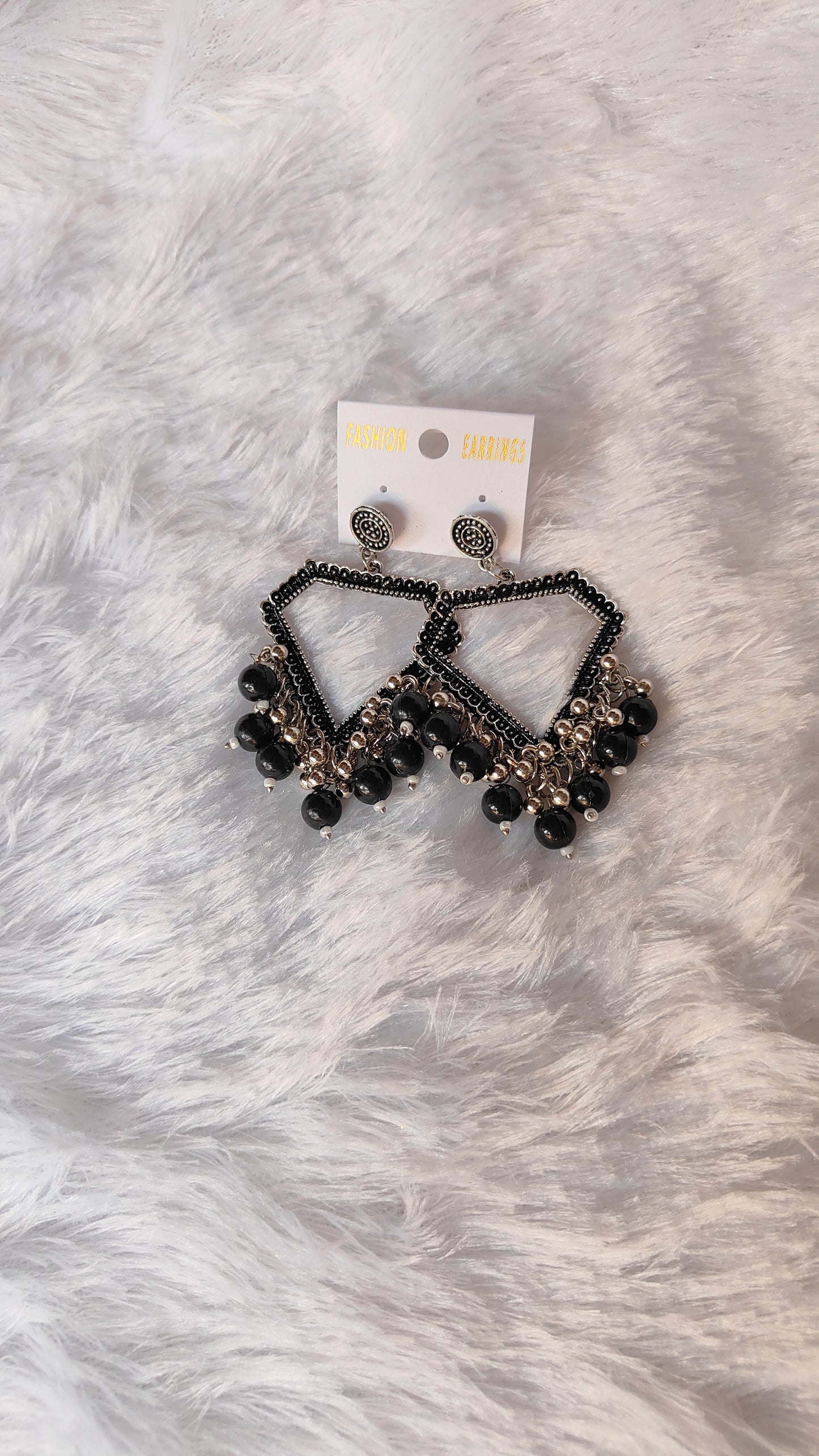 Silver Jhumka with Beads A20