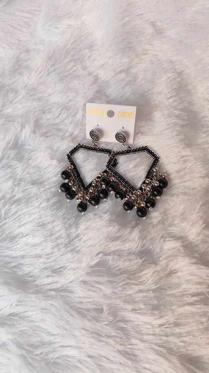 Silver Jhumka with Beads A20