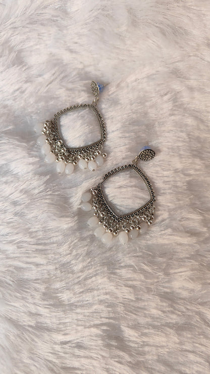 Silver Jhumka with Beads A13