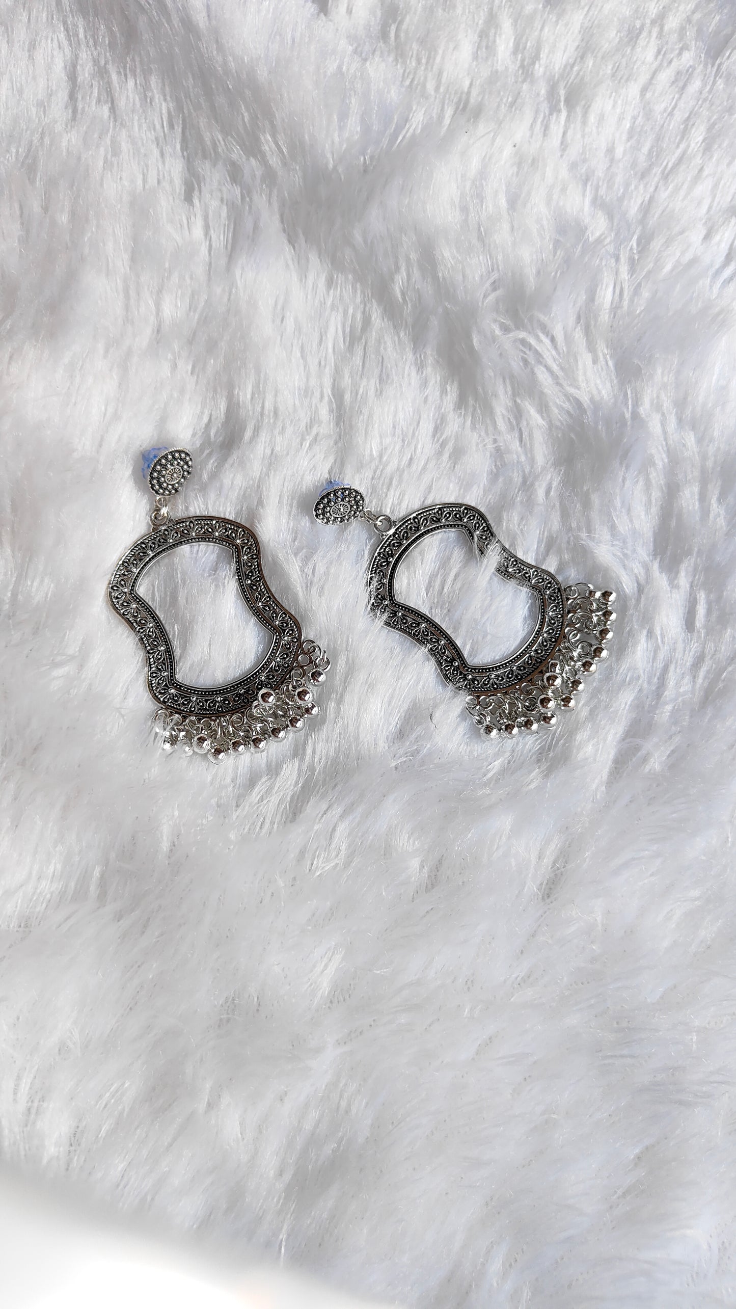Silver Jhumka without Beads A8