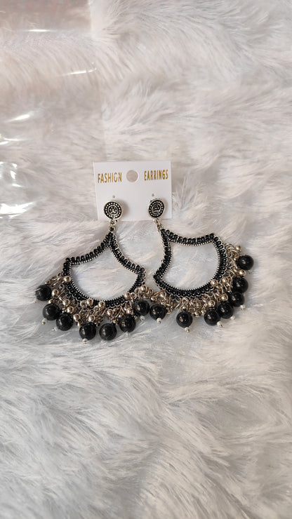 Silver Jhumka with Beads A9