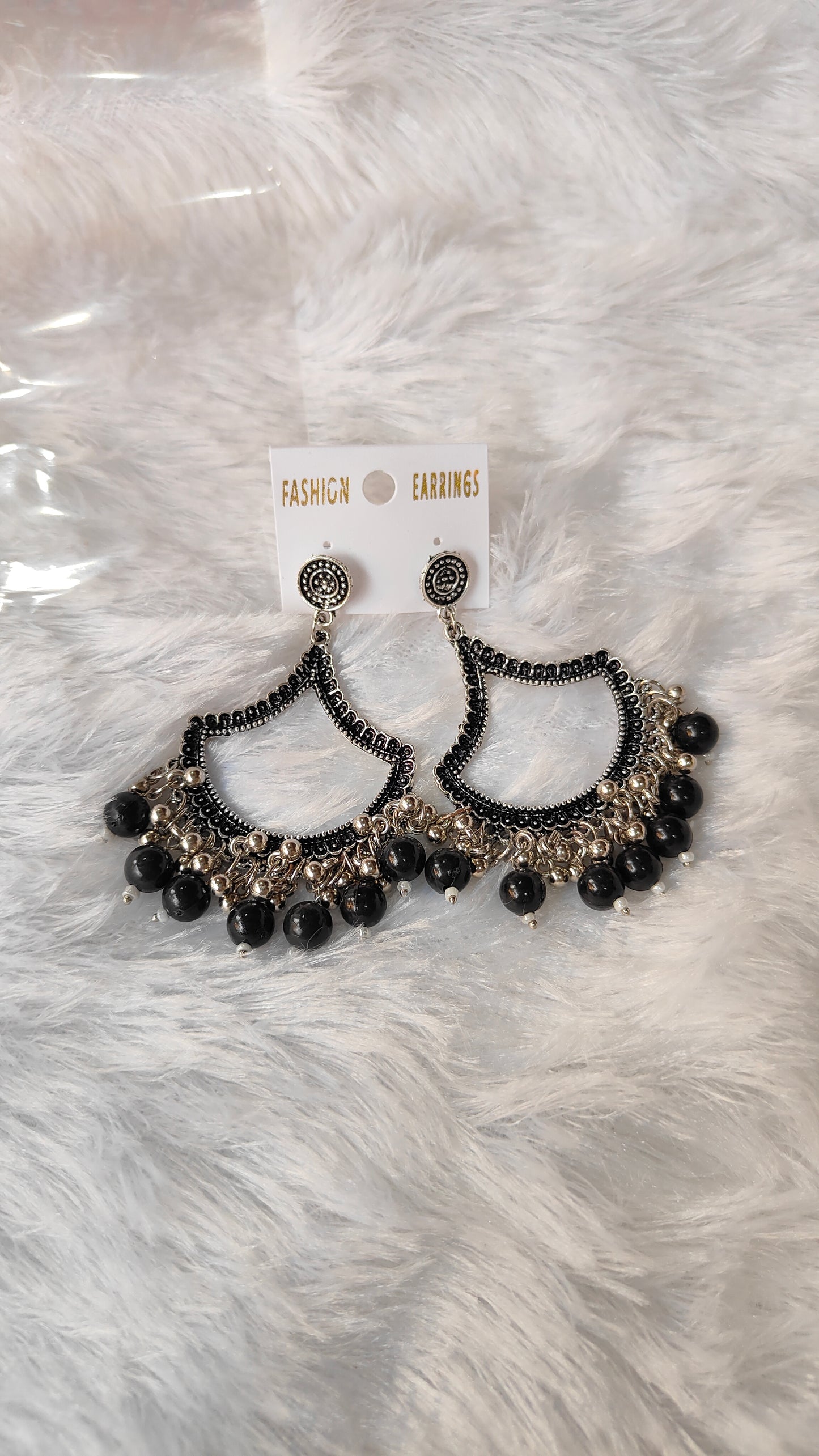 Silver Jhumka with Beads A9