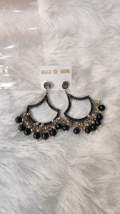 Silver Jhumka with Beads A9