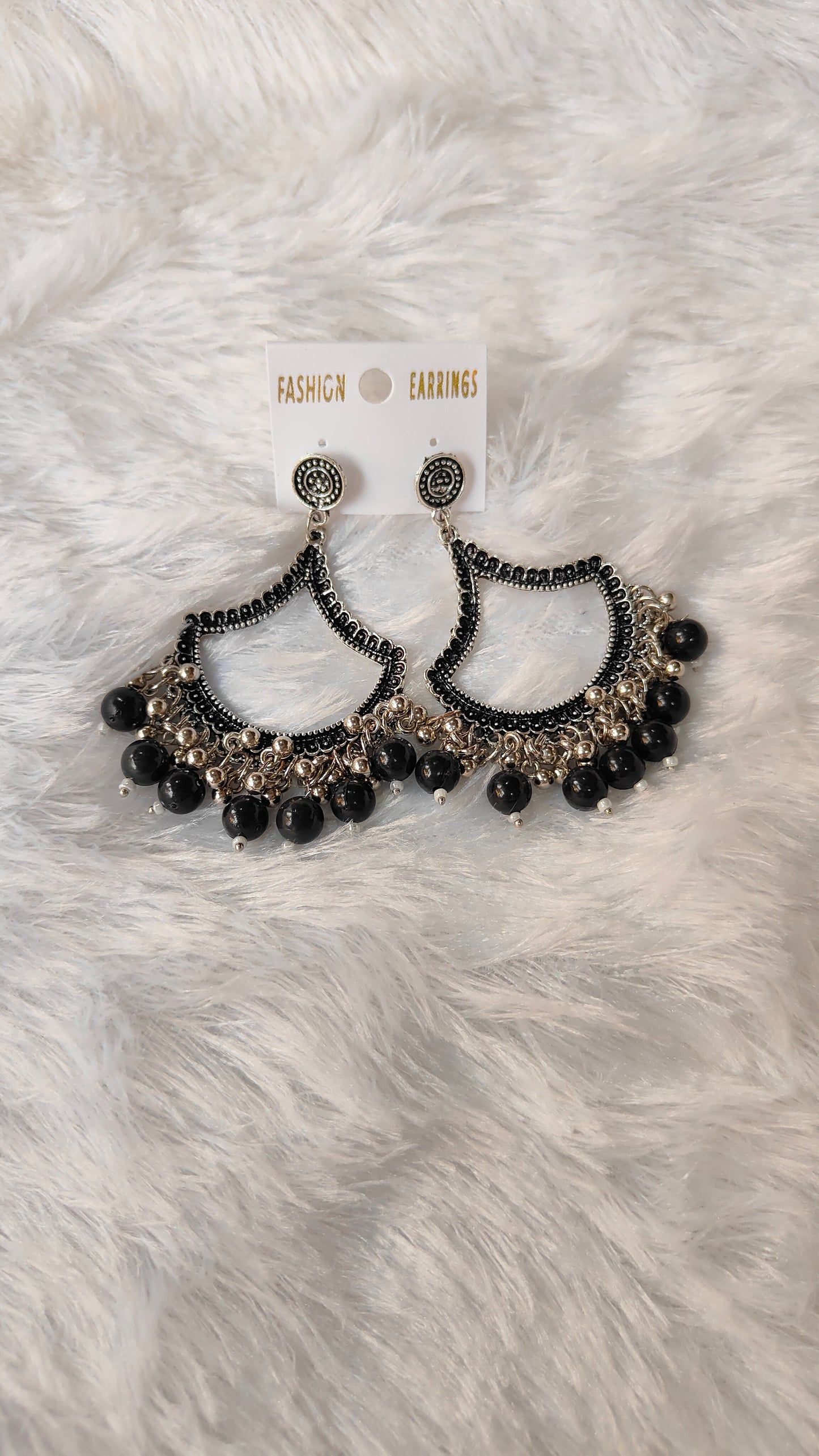 Silver Jhumka with Beads A9