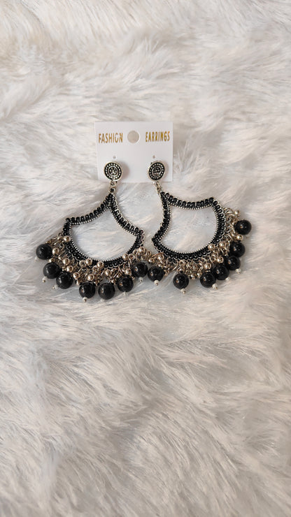 Silver Jhumka with Beads A9
