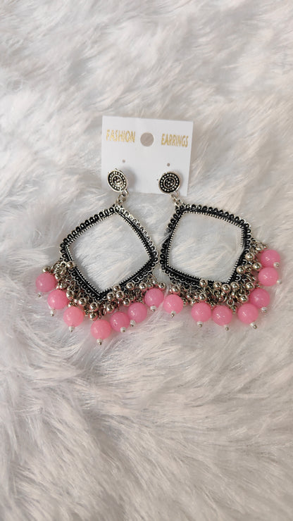 Silver Jhumka with Beads A4