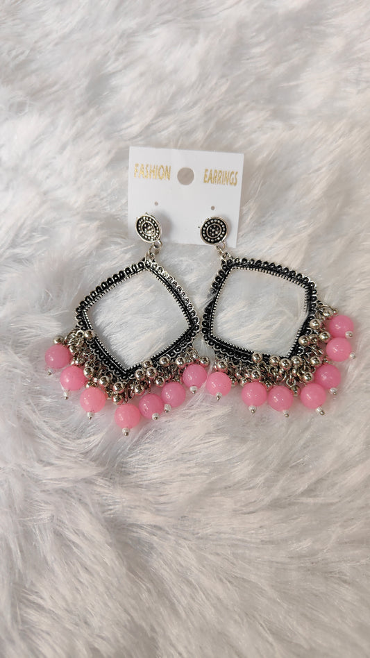 Silver Jhumka with Beads A4