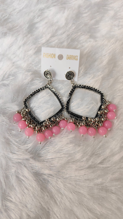 Silver Jhumka with Beads A4