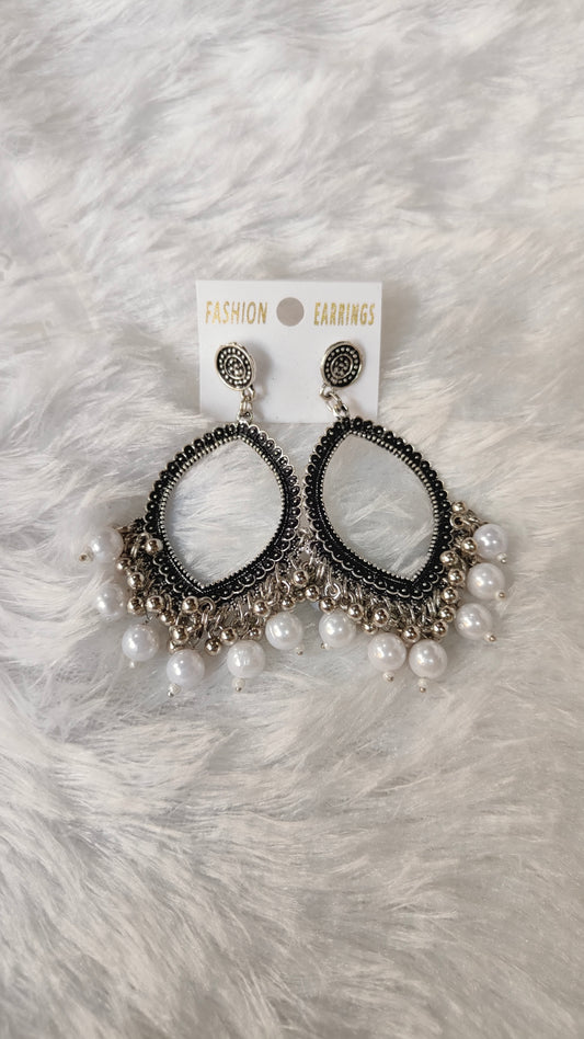 Silver Jhumka with Beads A3