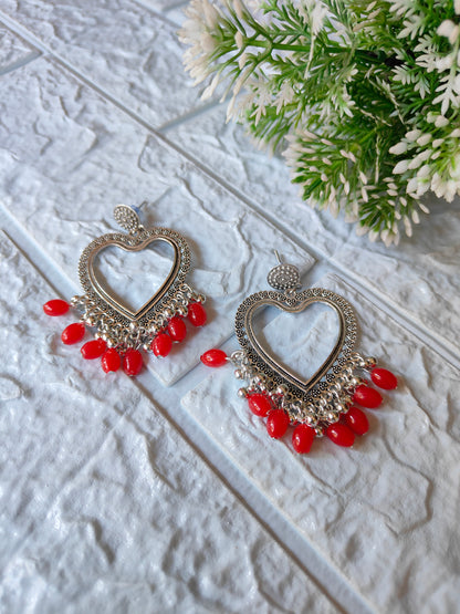 Silver Jhumka with Beads A25