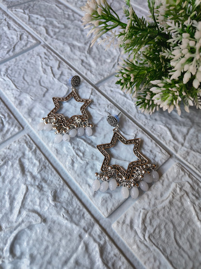 Silver Jhumka with Beads A27