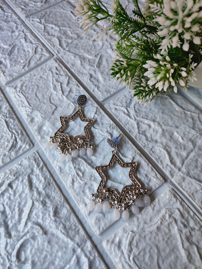 Silver Jhumka with Beads A27