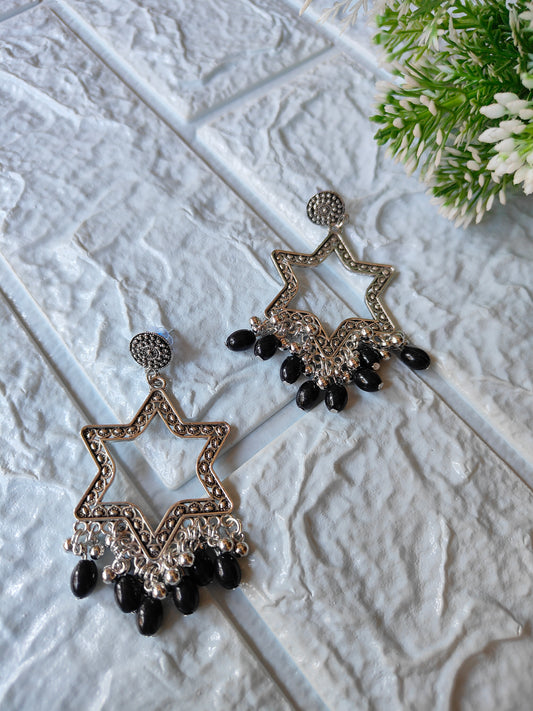 Silver Jhumka with Beads A31