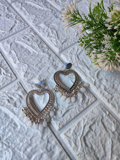 Silver Jhumka with Beads A32