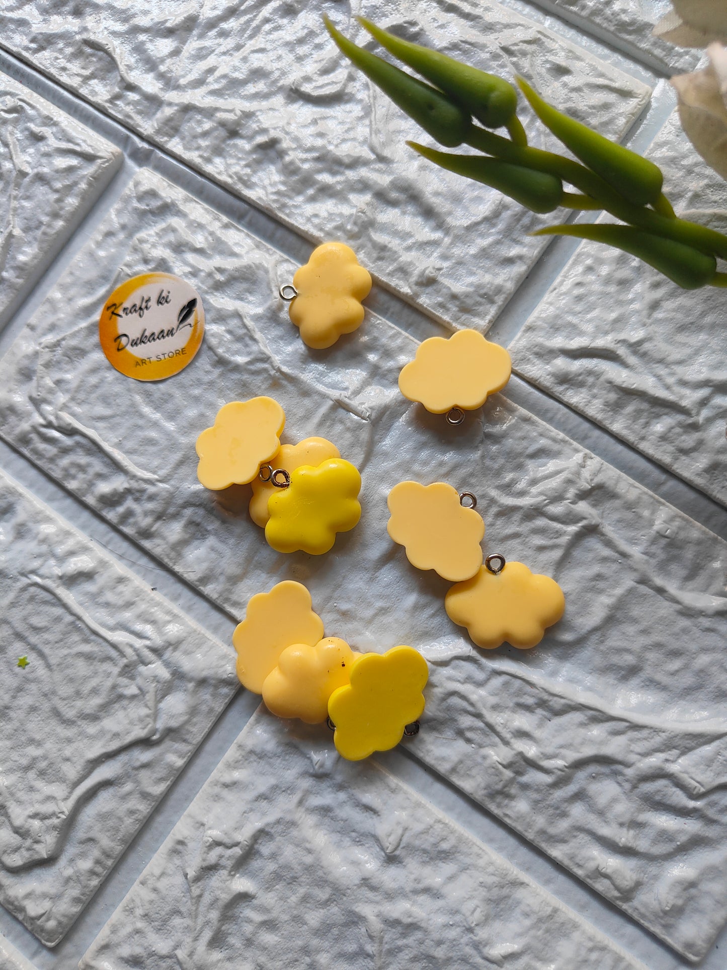 Cloud Flower Charms Pendants 10PC Set - Kraft ki Dukaan