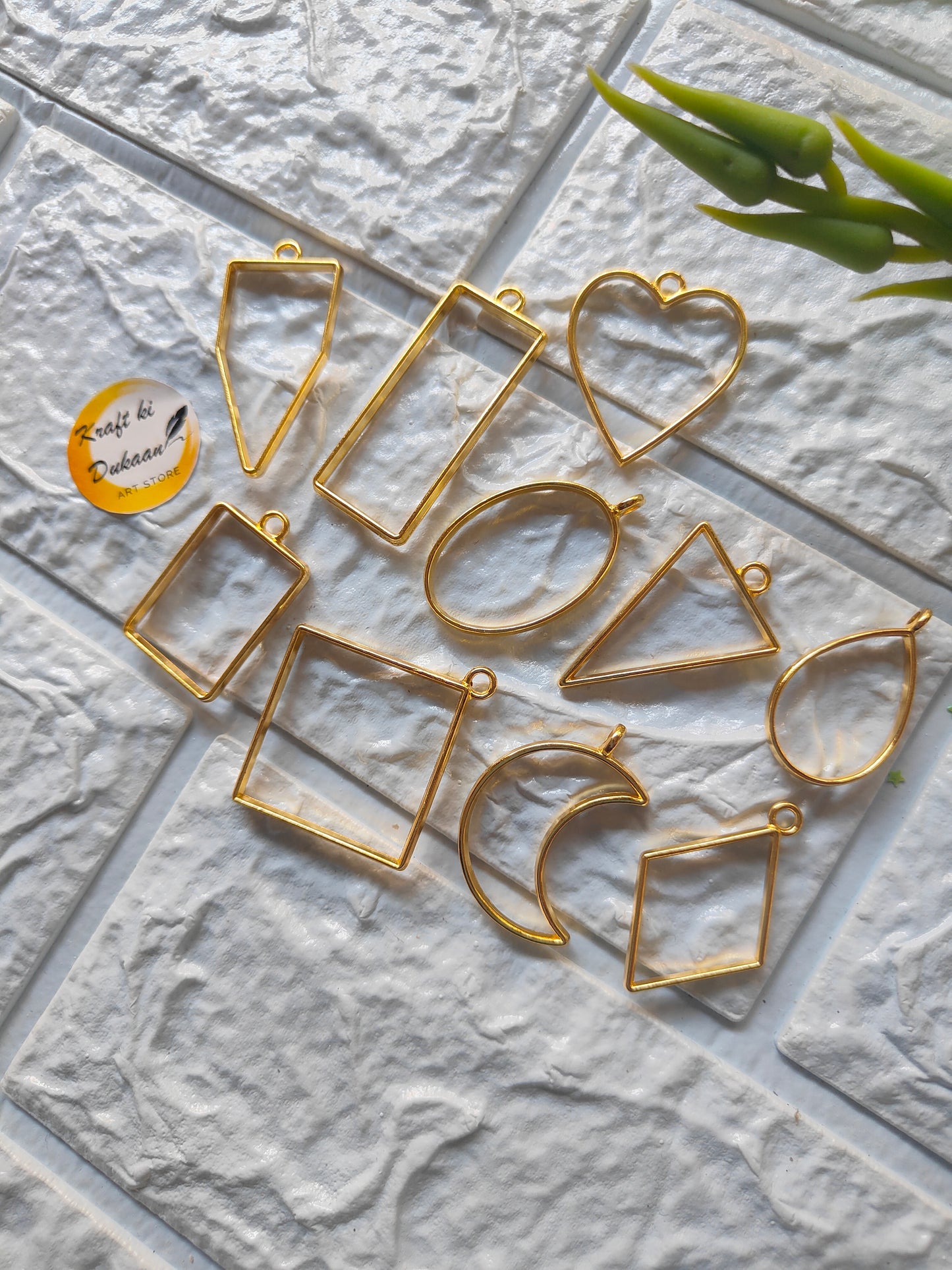 Bezel Pendant 10PC Set - Kraft ki Dukaan