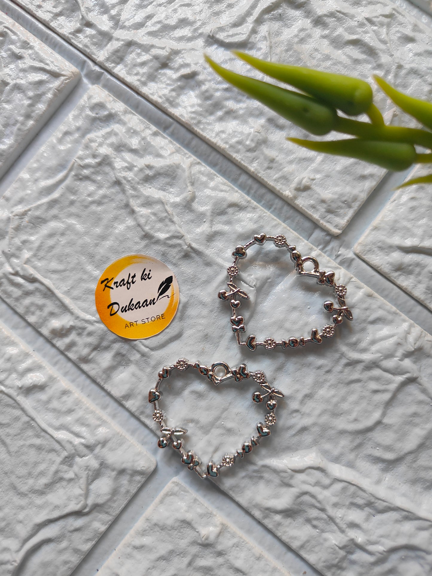 Designer Heart Bezel Pendant 5PC Set - Kraft ki Dukaan