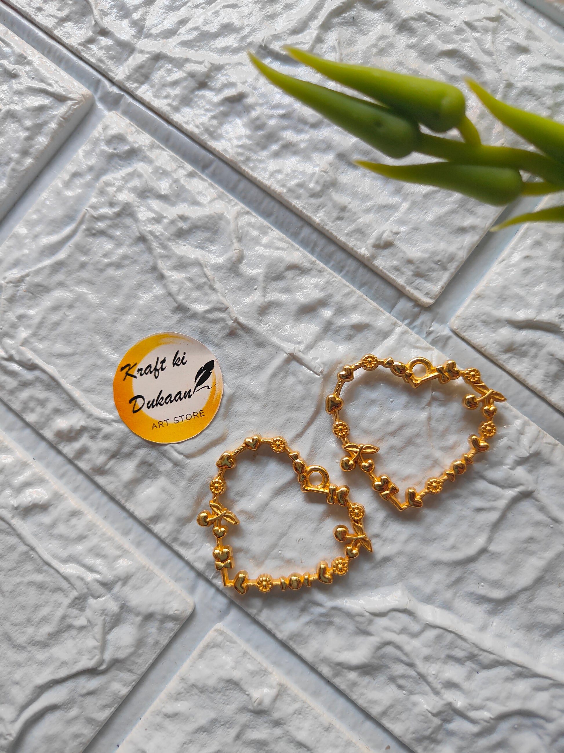 Designer Heart Bezel Pendant 5PC Set - Kraft ki Dukaan