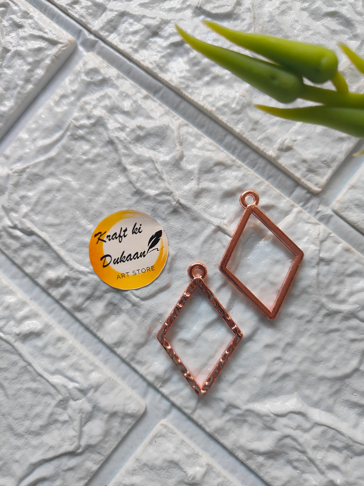 Diamond Shape Bezel Pendant 5PC Set - Kraft ki Dukaan
