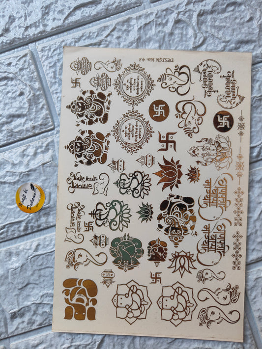 Gold Sticker A5 size - D6 - Kraft ki Dukaan