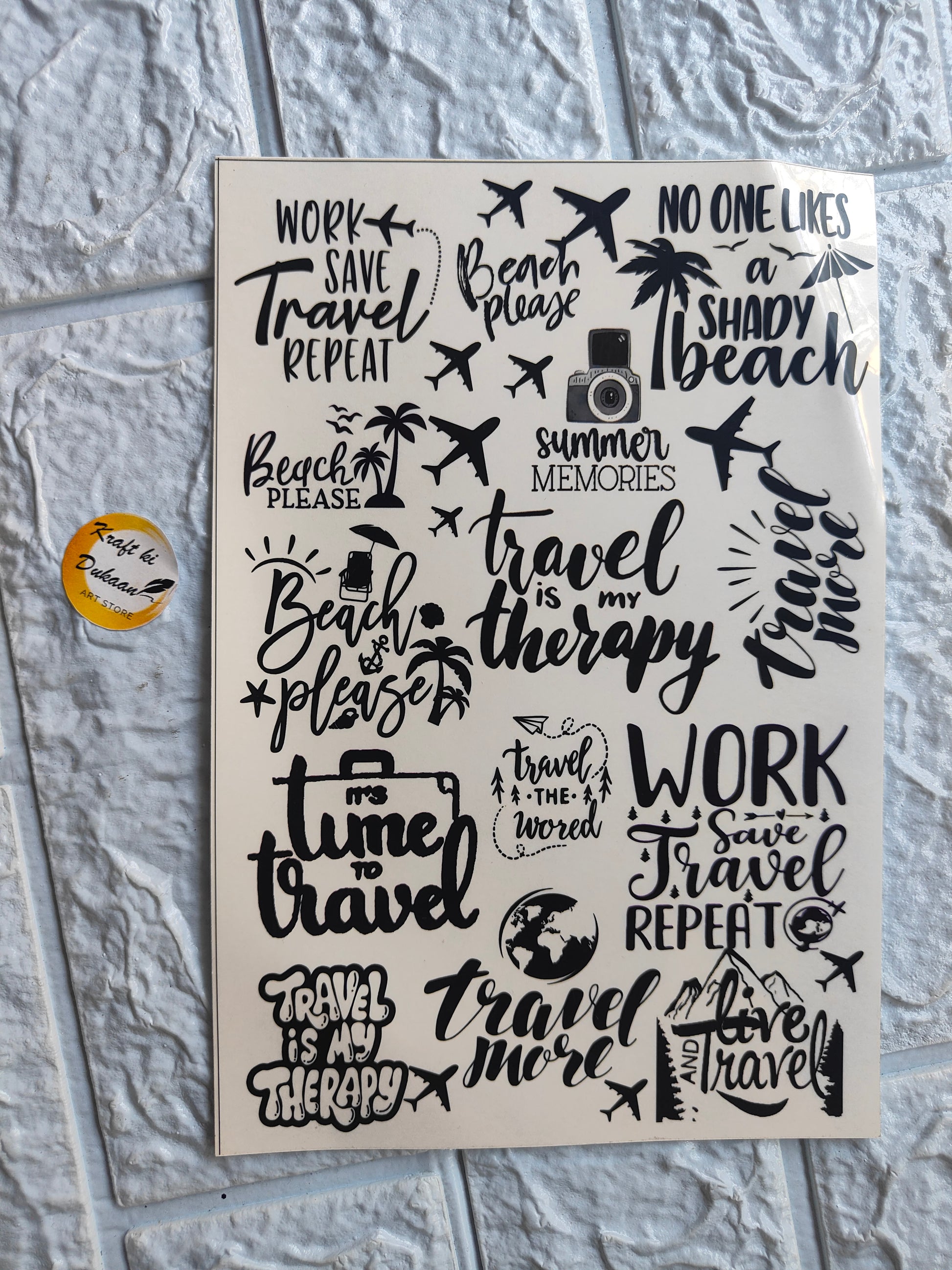 Black Sticker A5 size - D38 - Kraft ki Dukaan