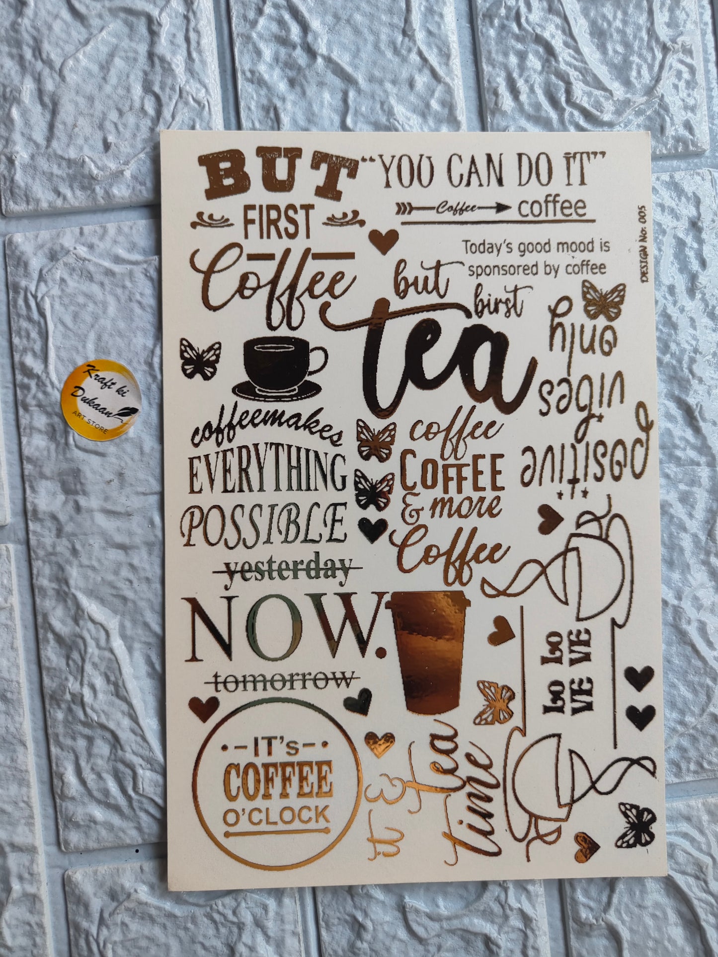 Gold Sticker A5 size - D22 - Kraft ki Dukaan