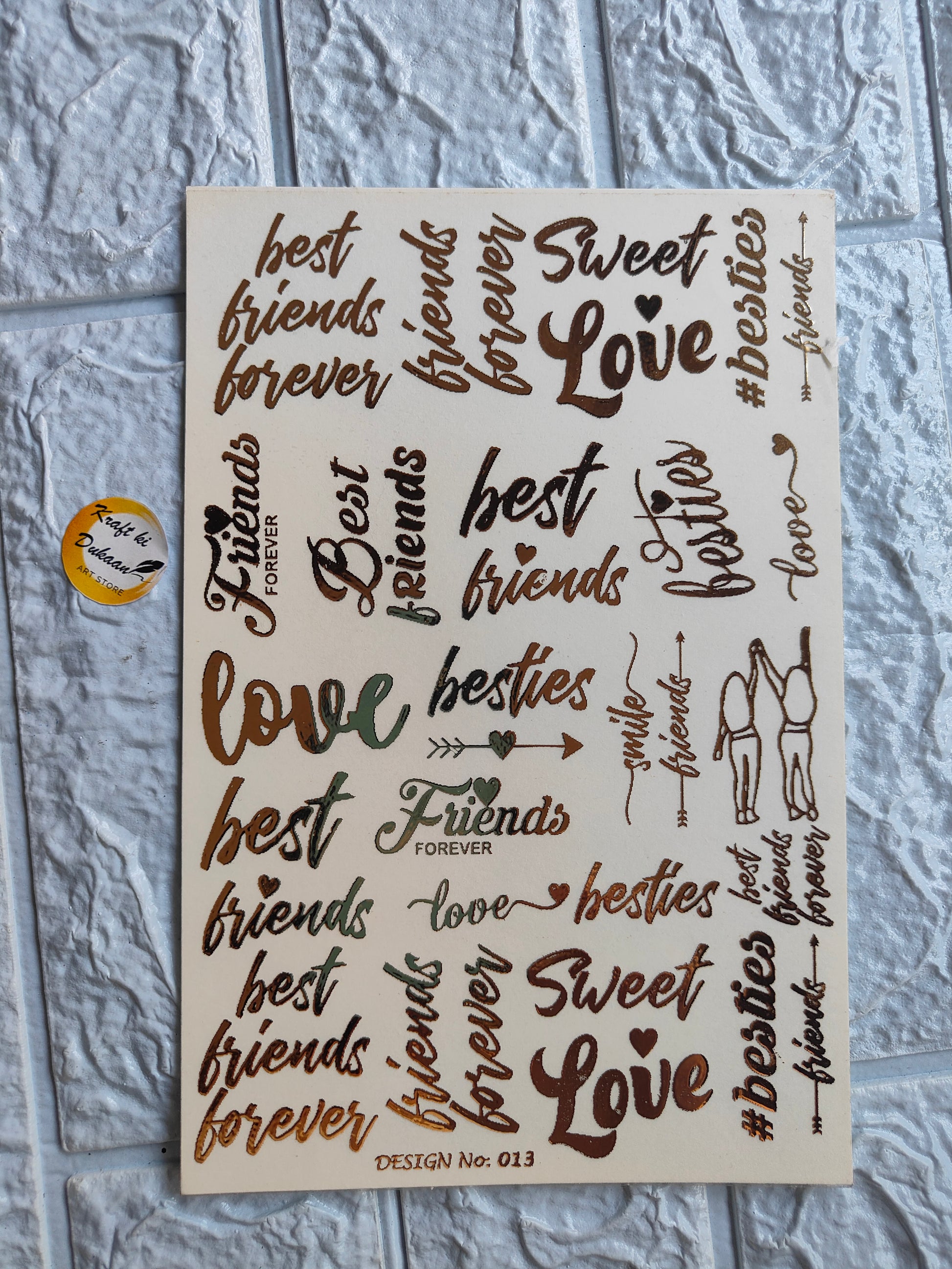 Gold Sticker A5 size - D9 - Kraft ki Dukaan