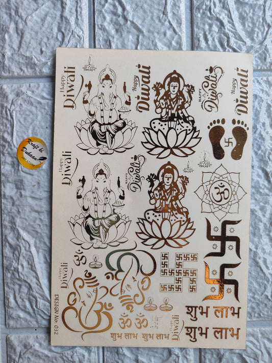 Gold Sticker A5 size - D8 - Kraft ki Dukaan