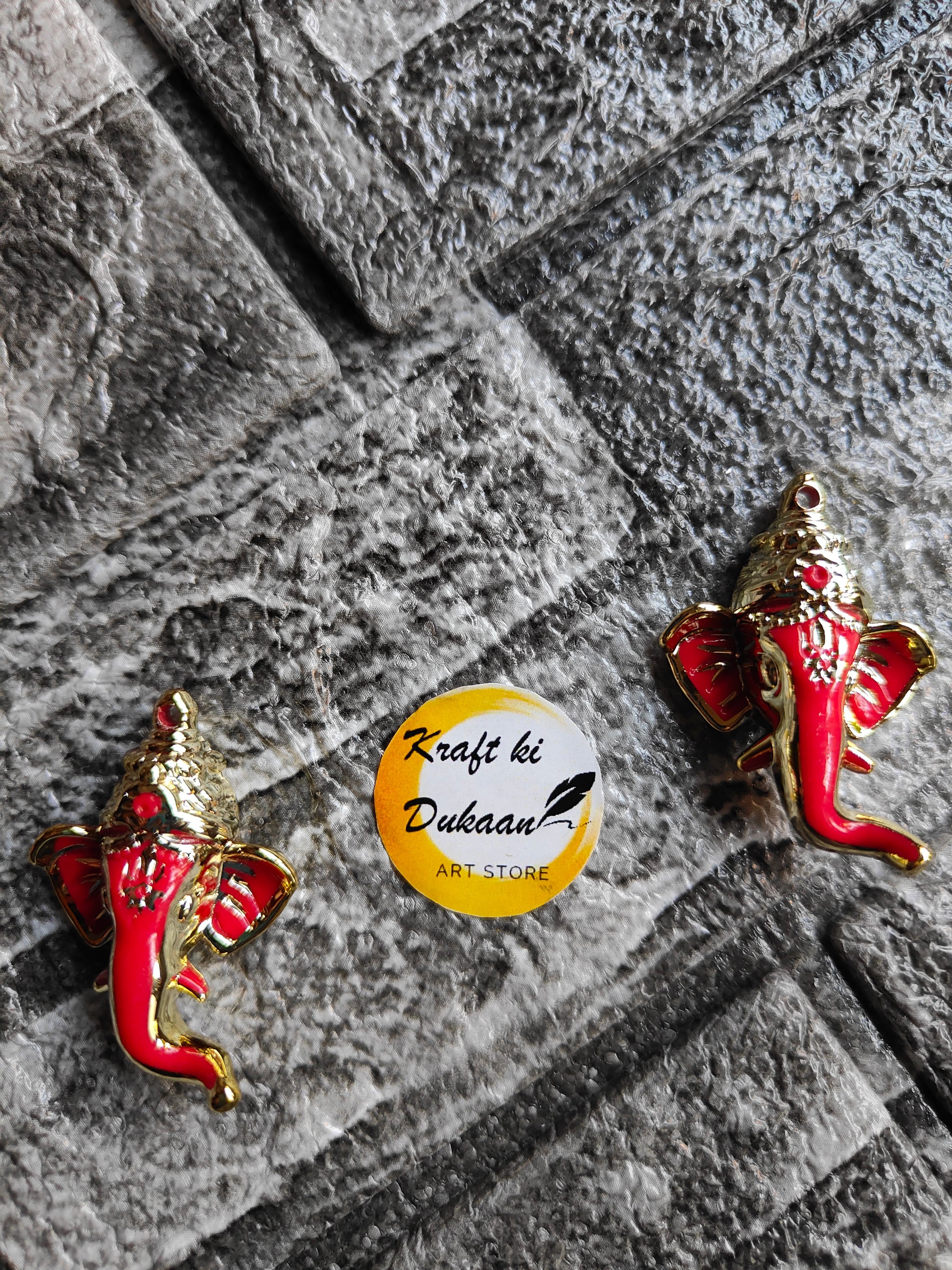 Red Ganpati Face Pack of 25 - Kraft ki Dukaan