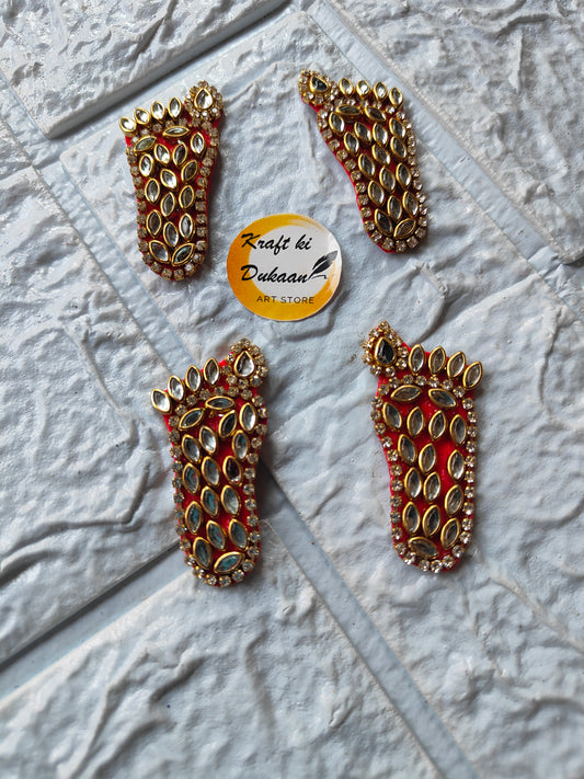 Kundan Diamond Charan 2 Pairs Set - Kraft ki Dukaan