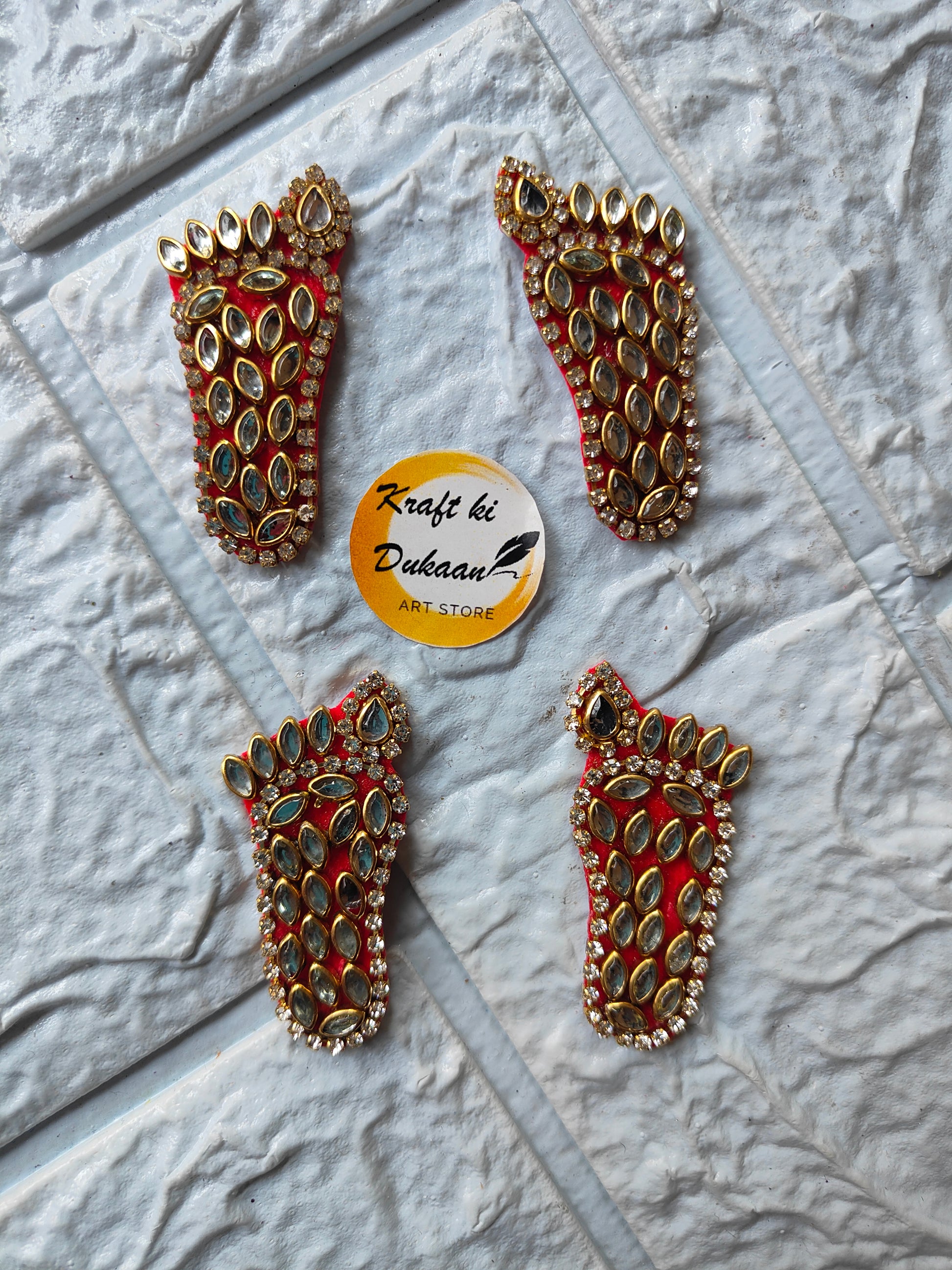 Kundan Diamond Charan 2 Pairs Set - Kraft ki Dukaan