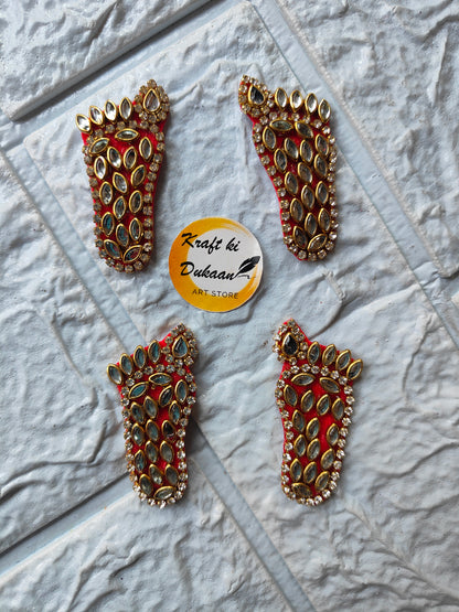 Kundan Diamond Charan 2 Pairs Set - Kraft ki Dukaan
