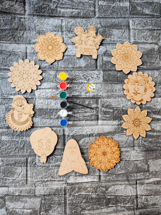 DIY MDF Mandala Painting Kit A1 - Kraft ki Dukaan