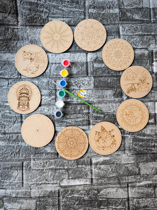 DIY MDF Mandala Painting Kit A3 - Kraft ki Dukaan