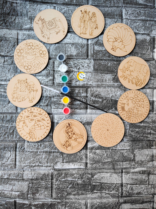 DIY MDF Mandala Painting Kit A4 - Kraft ki Dukaan