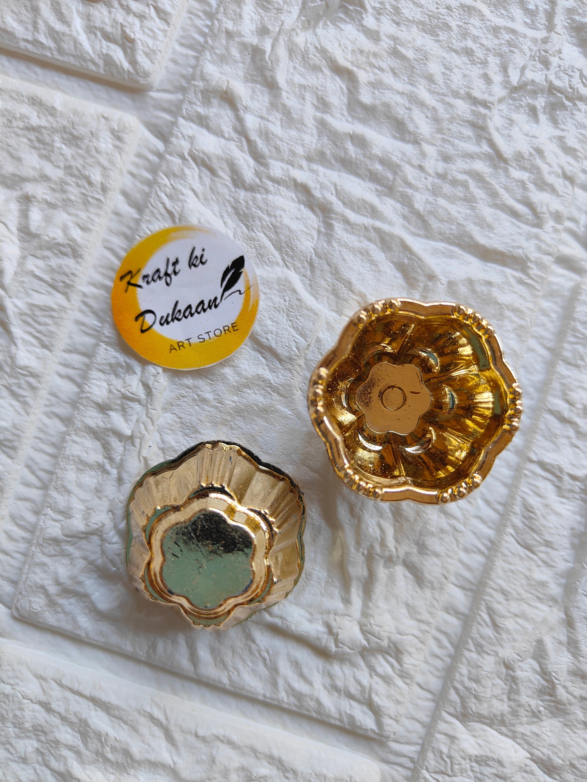 Golden Designer Katori 3CM Pack of 50 - Kraft ki Dukaan