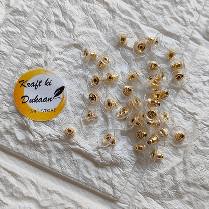 Golden Push Back Earring Hook Pack of 50 - Kraft ki Dukaan