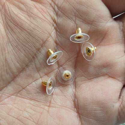 Golden Push Back Earring Hook Pack of 50 - Kraft ki Dukaan