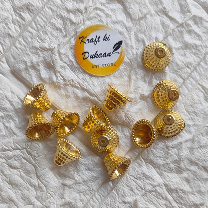 Golden Bell Beads Pack of 50 - Kraft ki Dukaan
