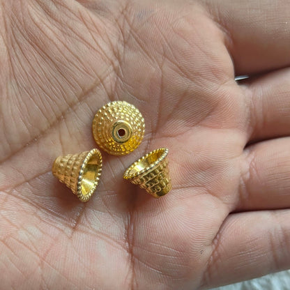 Golden Bell Beads Pack of 50 - Kraft ki Dukaan