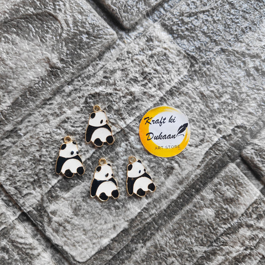 Panda Metal Charms 10PC Set - Kraft ki Dukaan