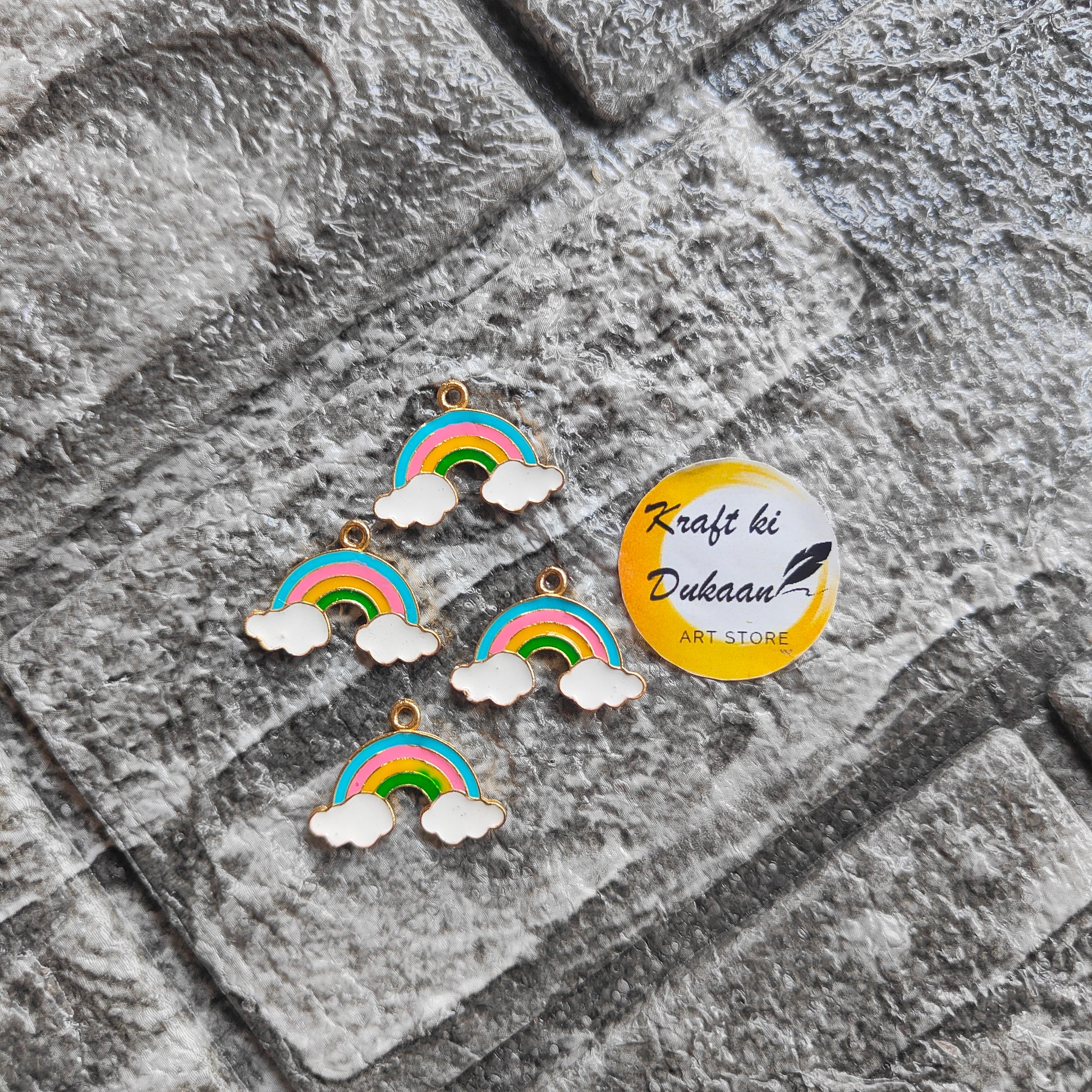 Rainbow Metal Charms 10PC Set A - Kraft ki Dukaan