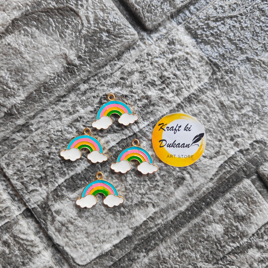 Rainbow Metal Charms 10PC Set A - Kraft ki Dukaan
