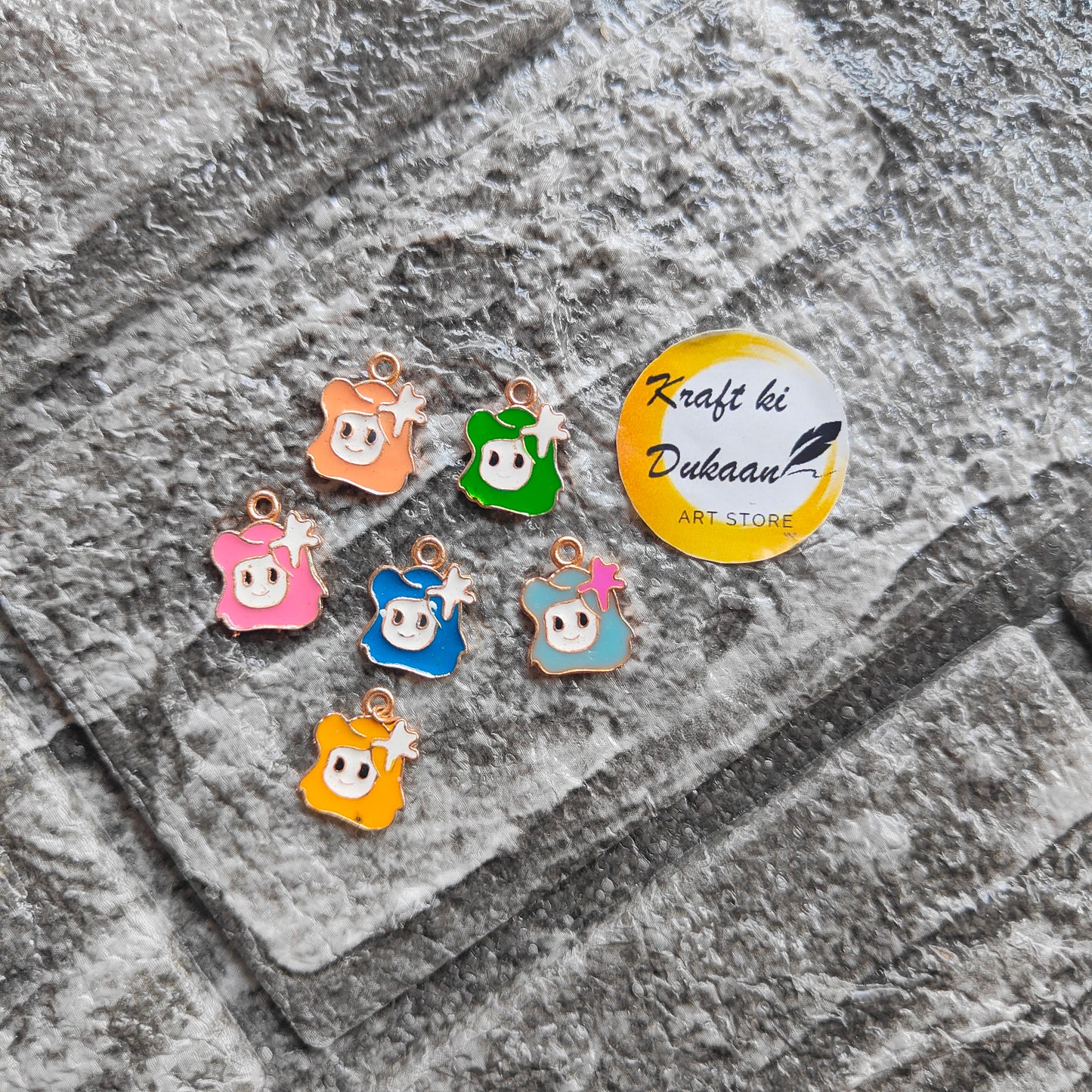 Multi Star Metal Charms 10PC Set - Kraft ki Dukaan
