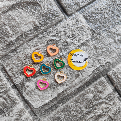Multi Heart Metal Charms 10PC Set - Kraft ki Dukaan