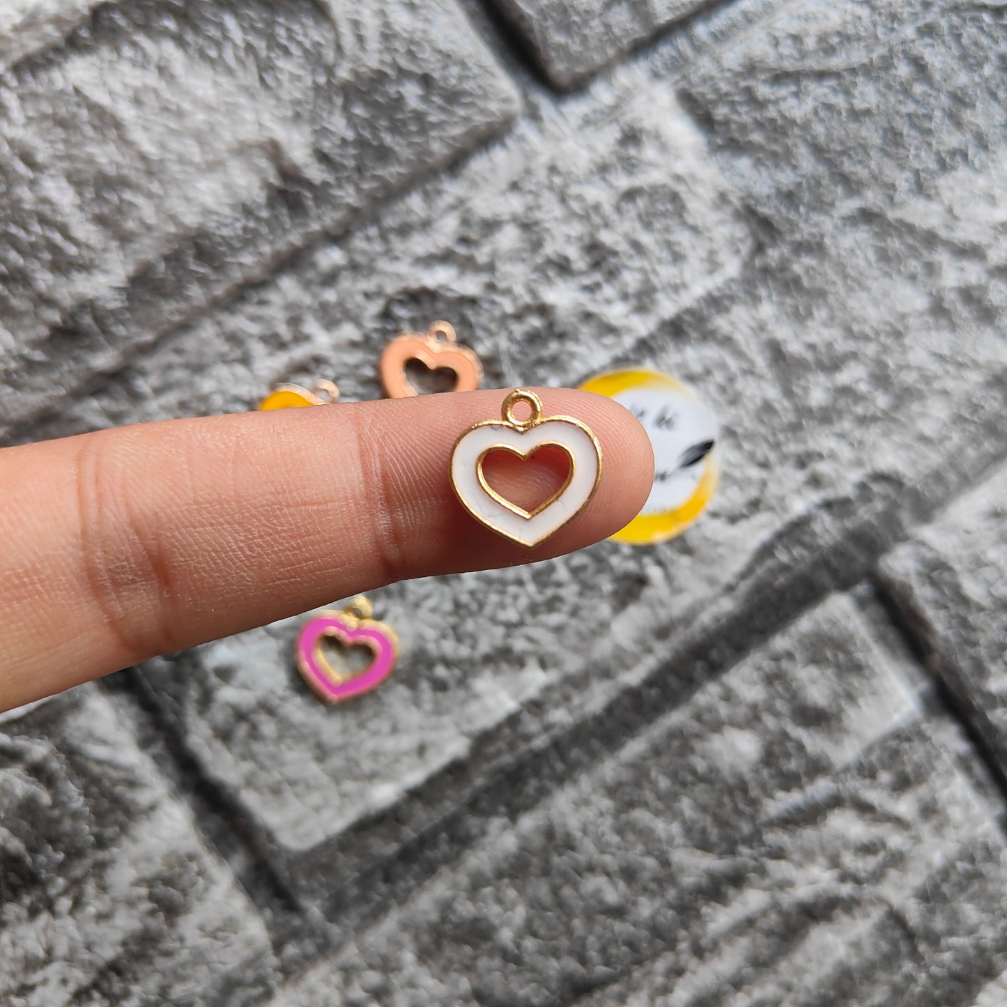 Multi Heart Metal Charms 10PC Set - Kraft ki Dukaan
