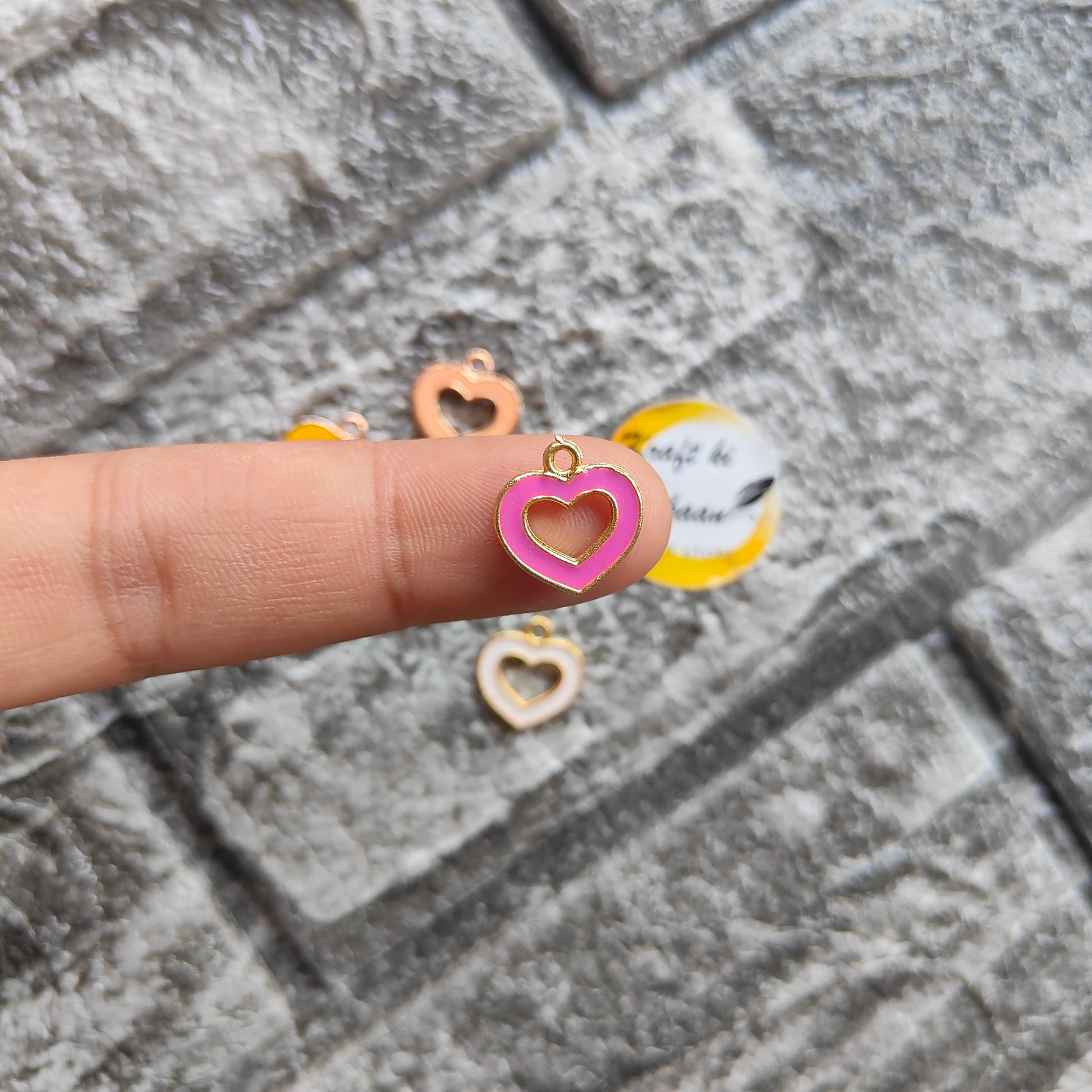 Multi Heart Metal Charms 10PC Set - Kraft ki Dukaan