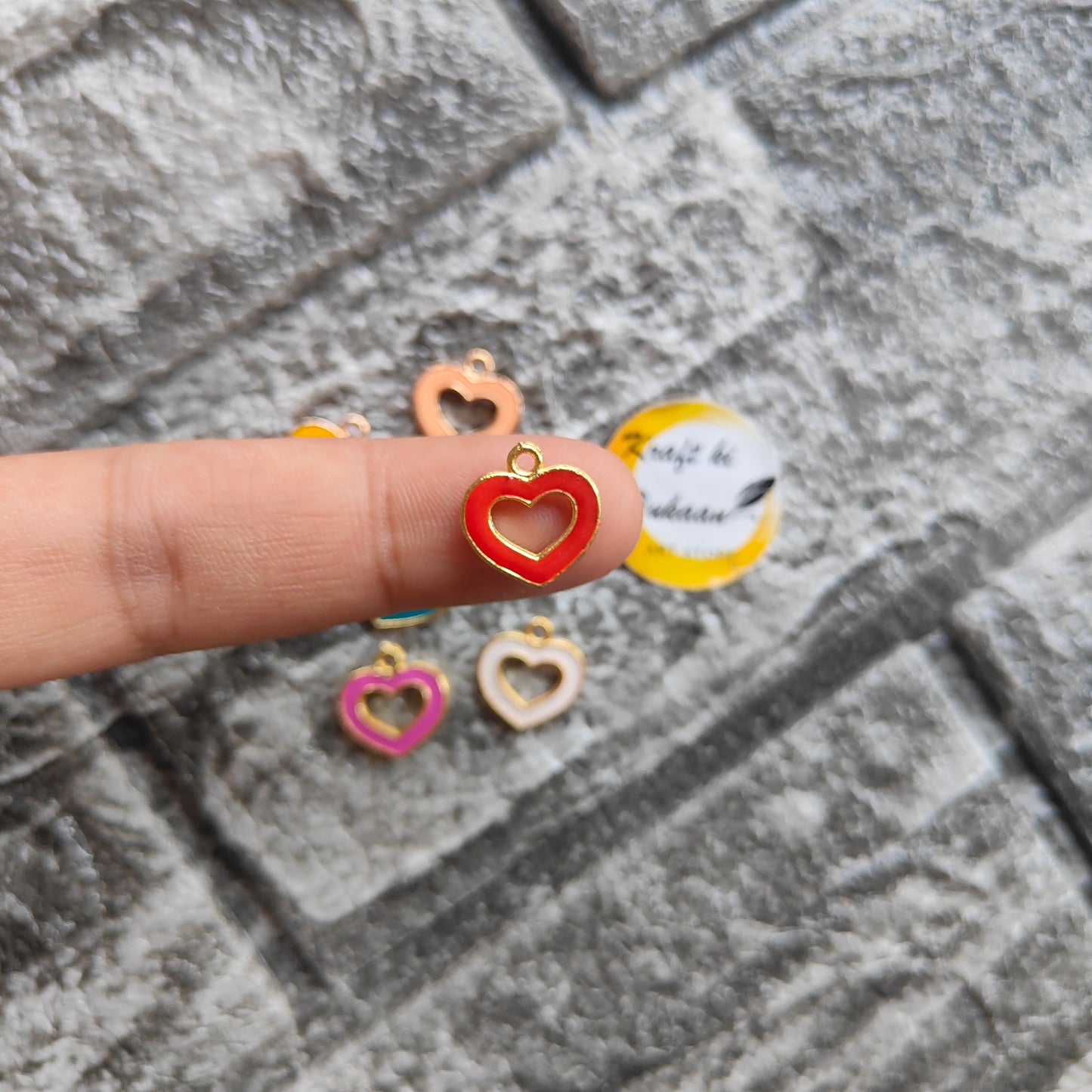 Multi Heart Metal Charms 10PC Set - Kraft ki Dukaan