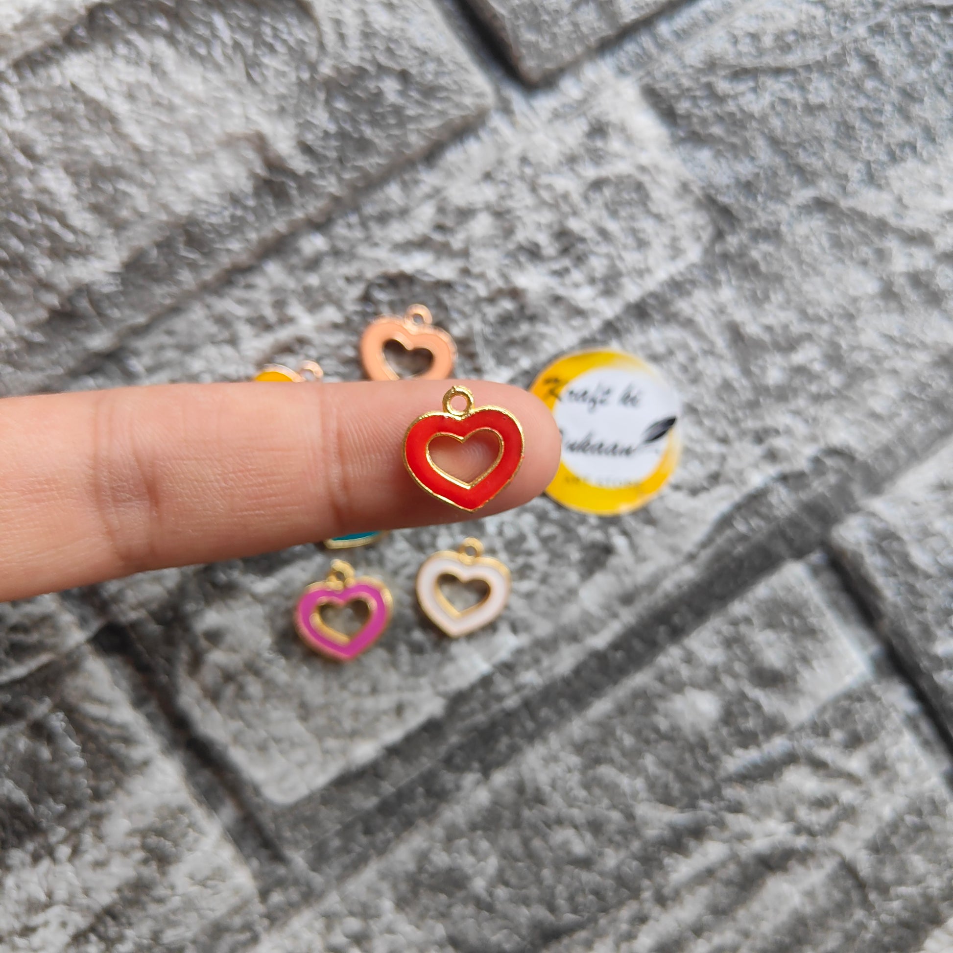 Multi Heart Metal Charms 10PC Set - Kraft ki Dukaan